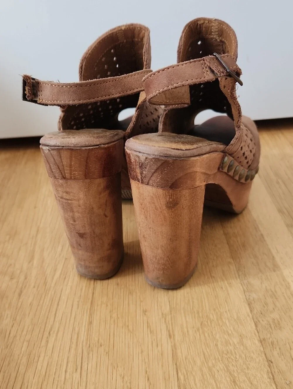 Five Worlds Suede Platform Peep-Toe Slingback Heels